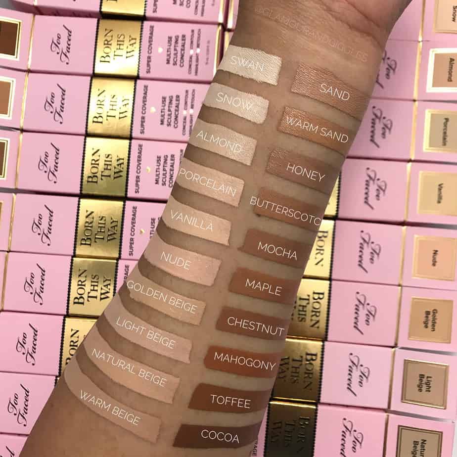 råolie grundigt Hals SWATCHES | Too Faced Born This Way Concealer