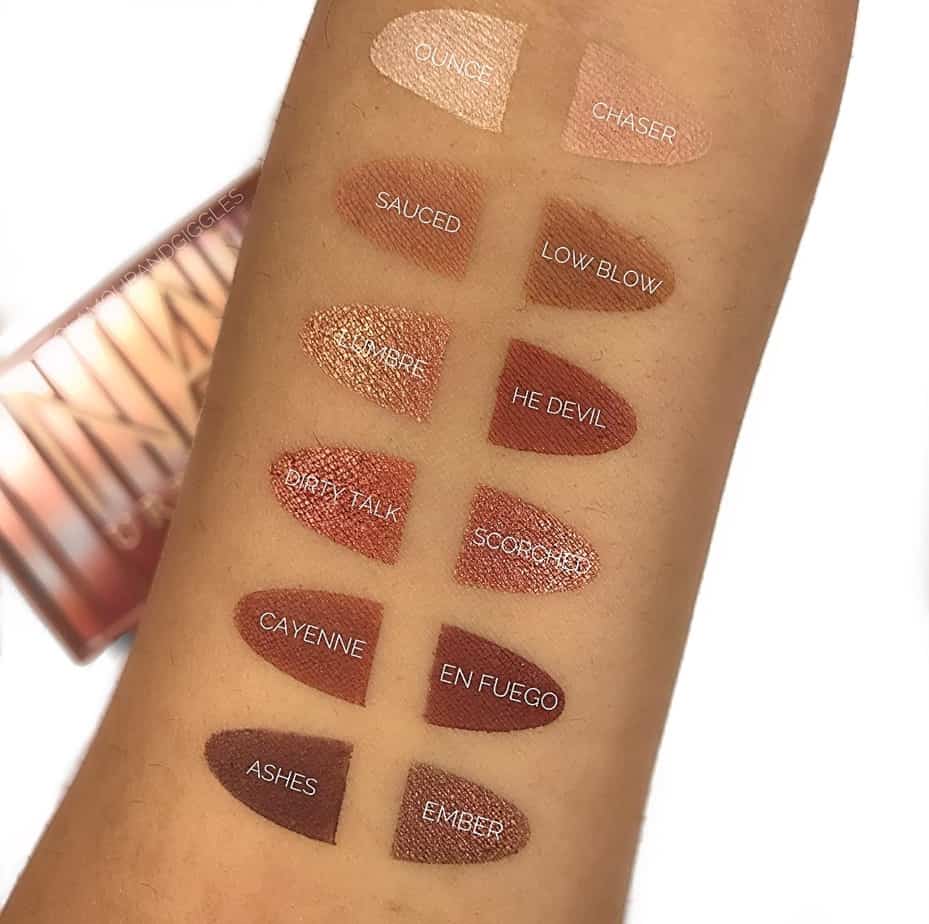 Urban Decay Naked Heat Swatches